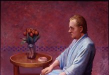 1997 Man in lichtblauwe ochtendjas 160×130