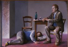 2001 Twee mannen in een ruimte 133×182