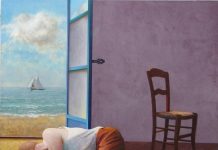 2016 rustende man met uitzicht op zee