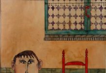 W.B. op zijn kamer 27 x 30,5